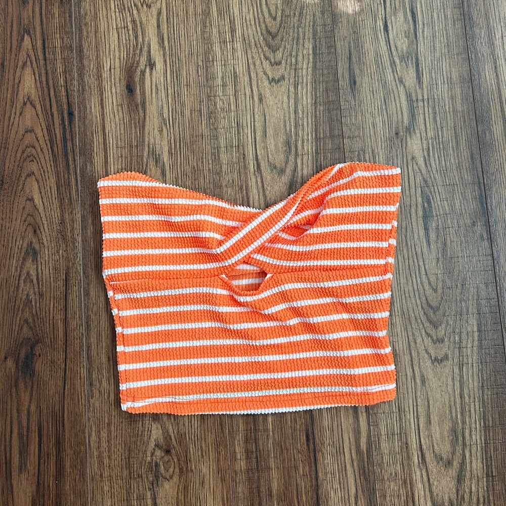 Shein Orange Strapless Tubetop Medium